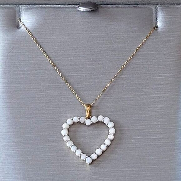 Zales Jewelry - Opal Necklace 10K Gold